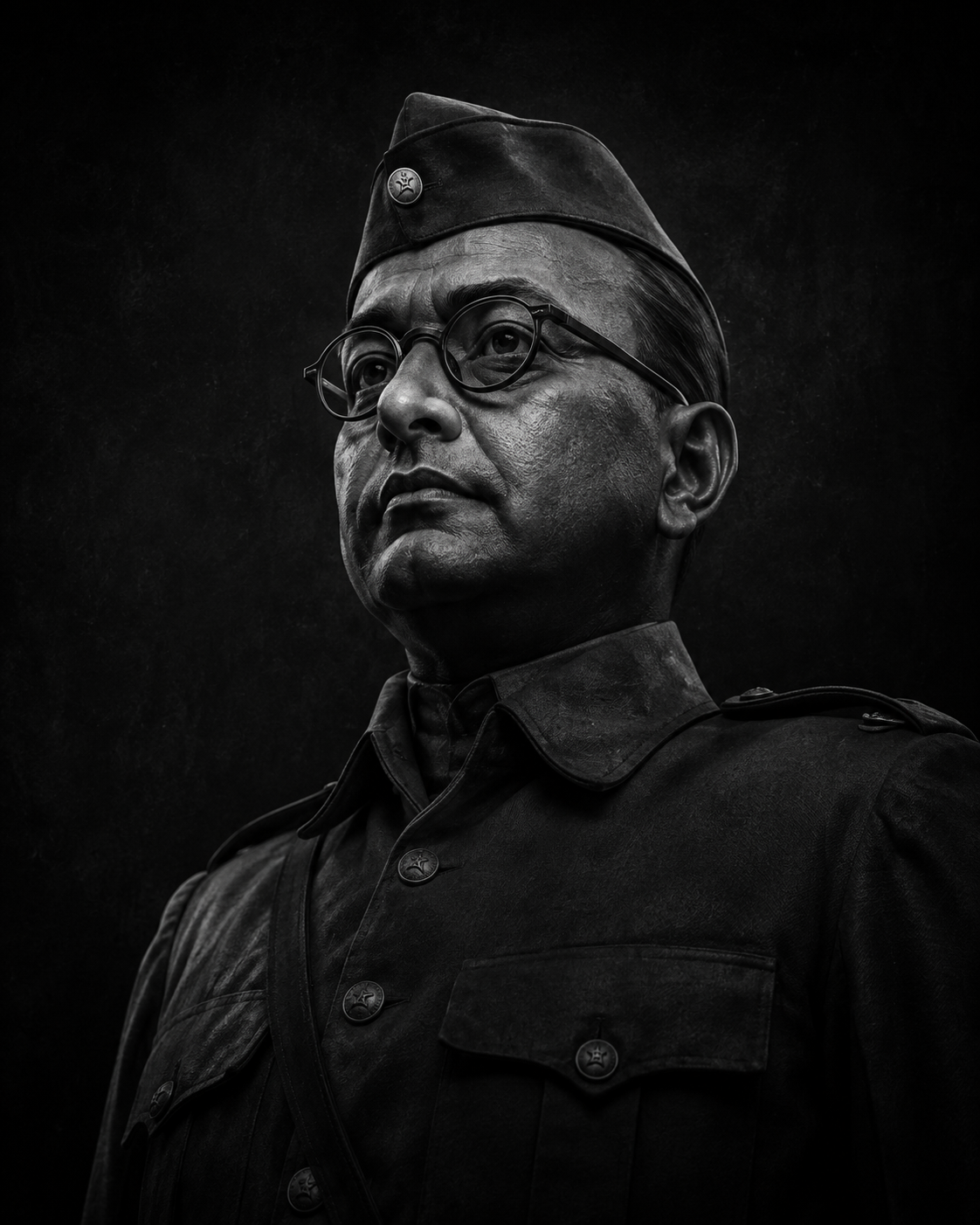 Netaji Subhas Chandra Bose archival portrait BY DESIGN.